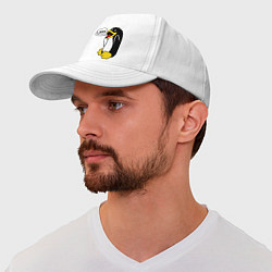 Бейсболка Пингвин: Linux, цвет: белый — фото 2
