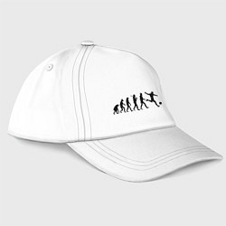 Бейсболка Футбольная эволюция, цвет: белый
