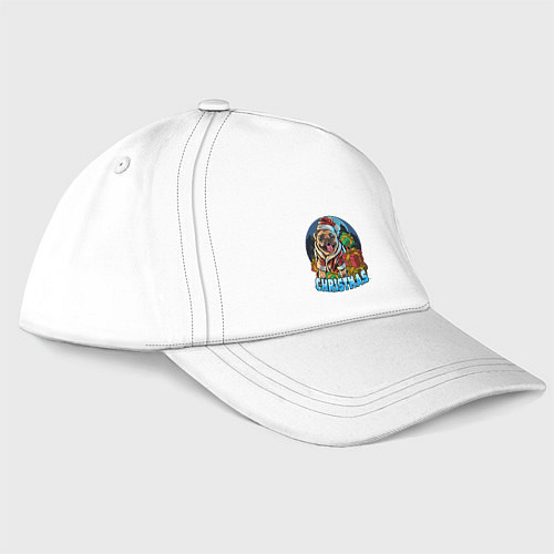 Бейсболка Рождественский мопс / Белый – фото 3