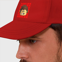 Бейсболка ROBLOX RED LOGO LEGO FACE, цвет: красный — фото 2