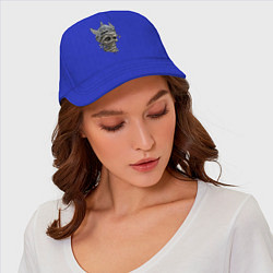 Бейсболка Череп в шлеме с крыльями, цвет: синий — фото 2
