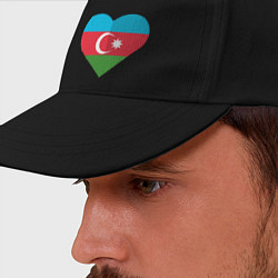 Бейсболка Сердце Азербайджана, цвет: черный — фото 2