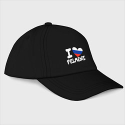 Бейсболка Люблю пельмени, цвет: черный