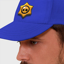 Бейсболка Brawl stars логотип, цвет: синий — фото 2