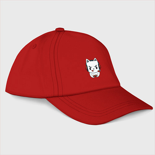 Бейсболка Кот игроман The cat is a gambler / Красный – фото 3