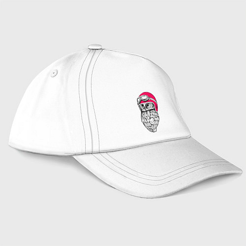 Бейсболка Совёнок - гонщик в мотоциклетном шлеме / Белый – фото 3