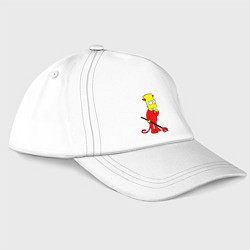 Бейсболка Bart Simpson - devil, цвет: белый