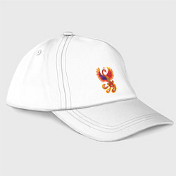 Бейсболка Жар-птица рисунок гуашью, цвет: белый