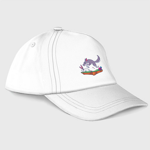 Бейсболка Кролик и волк / Белый – фото 3