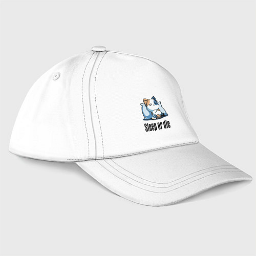 Бейсболка Sleep or die - motto / Белый – фото 3