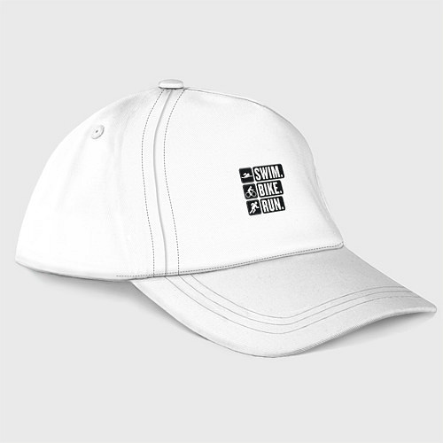 Бейсболка Swim bike run / Белый – фото 3