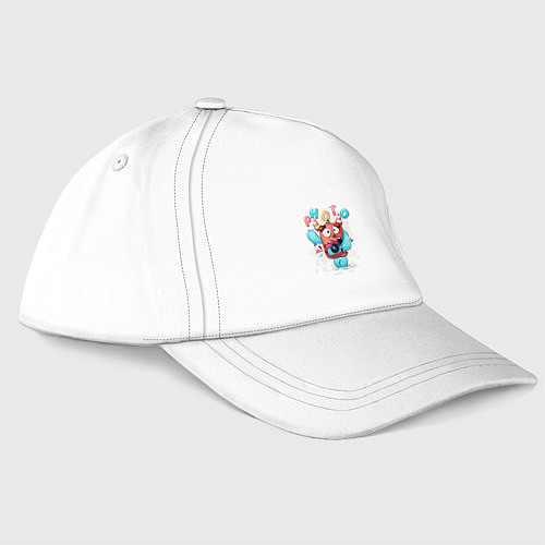 Бейсболка Милый монстр фотограф / Белый – фото 3