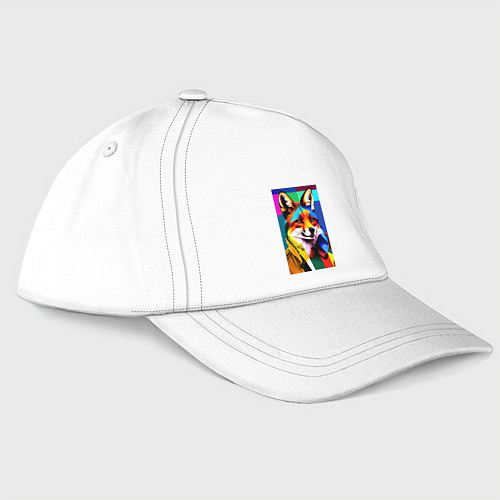 Бейсболка Лиса в стиле поп-арт / Белый – фото 3