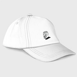 Бейсболка Мужик мем да, цвет: белый