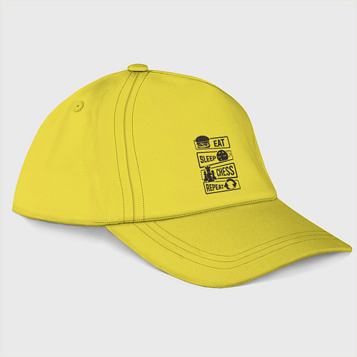 Бейсболка Есть спать шахматы / Желтый – фото 3