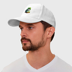 Бейсболка Kitten creeper collaboration - ai art, цвет: белый — фото 2