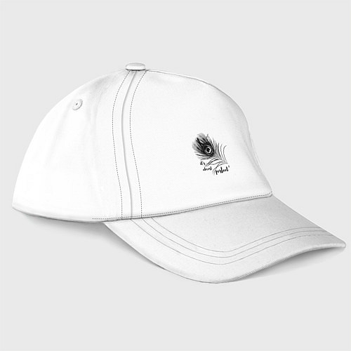 Бейсболка Перо павлина - на удачу / Белый – фото 3