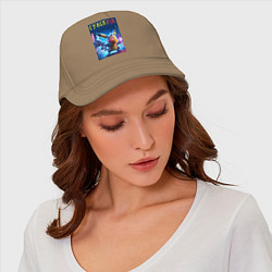 Бейсболка Cyber Pikachu - ai art fantasy, цвет: миндальный — фото 2