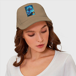 Бейсболка Cyber beersaur with a mug of beer, цвет: миндальный — фото 2