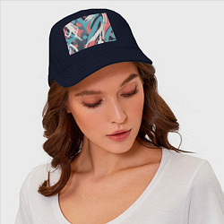 Бейсболка Граффити в пастельных тонах абстракция, цвет: тёмно-синий — фото 2