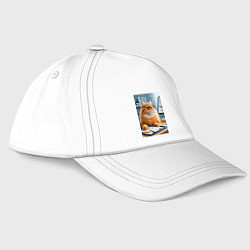 Бейсболка Рыжий кот дизайнер - нейроарт