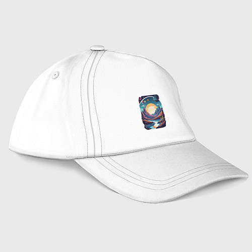 Бейсболка Космическое озеро / Белый – фото 3