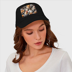 Бейсболка Кофе и пирожные, цвет: черный — фото 2