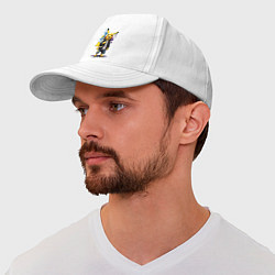 Бейсболка Cool Pikachu - watercolor sketch, цвет: белый — фото 2