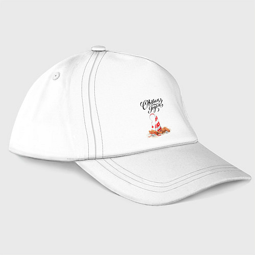 Бейсболка Уютный новый год с корицей / Белый – фото 3