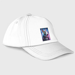 Бейсболка Крутой бультерьер в мегаполисе, цвет: белый