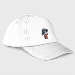 Бейсболка Гриб с кофе, цвет: белый