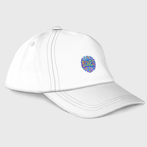 Бейсболка Bones психоделический логотип / Белый – фото 3