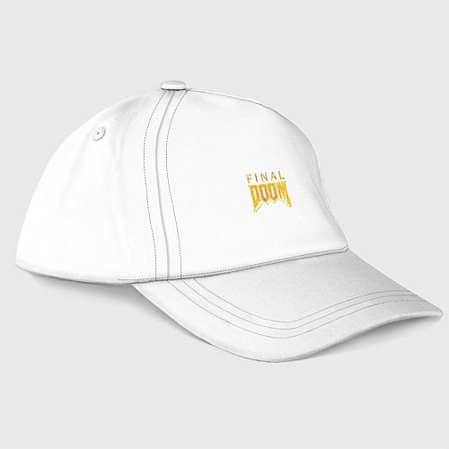 Бейсболка Doom final gold logo / Белый – фото 3
