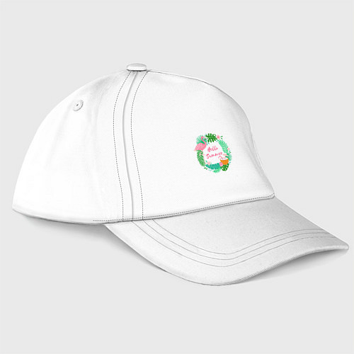 Бейсболка Фламинго и кокосы привет лето / Белый – фото 3