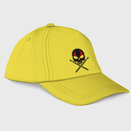 Бейсболка Череп ударник / Желтый – фото 3