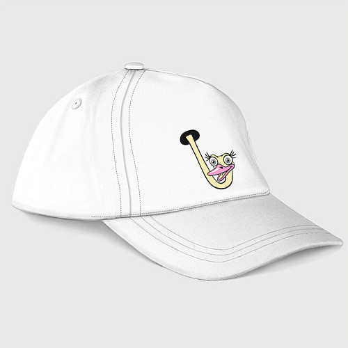 Бейсболка Влюбленный страус: для нее / Белый – фото 3