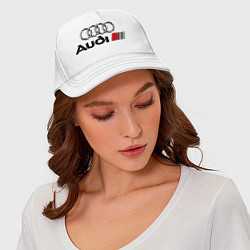Бейсболка Audi, цвет: белый — фото 2