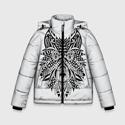 Куртка зимняя для мальчика Расписной волк, цвет: 3D-черный
