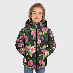 Куртка зимняя для мальчика Кусты из роз, цвет: 3D-черный — фото 2