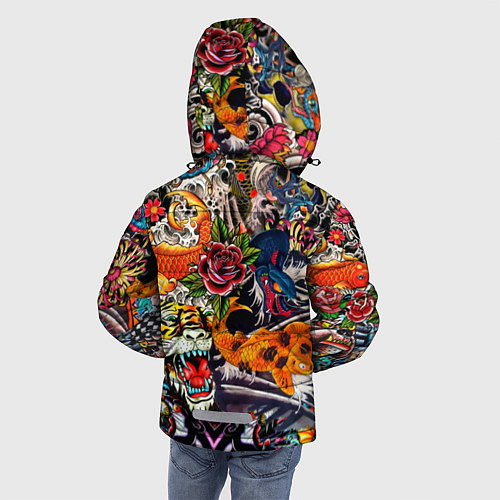 Зимняя куртка для мальчика Dsquared tatoo / 3D-Светло-серый – фото 4