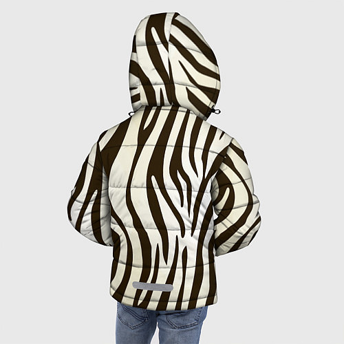 Зимняя куртка для мальчика Шкура зебры / 3D-Светло-серый – фото 4