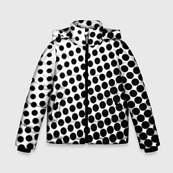 Куртка зимняя для мальчика Белый в горошек, цвет: 3D-черный
