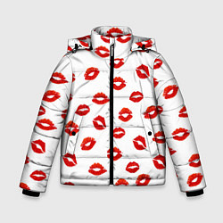 Куртка зимняя для мальчика Поцелуйчики, цвет: 3D-светло-серый