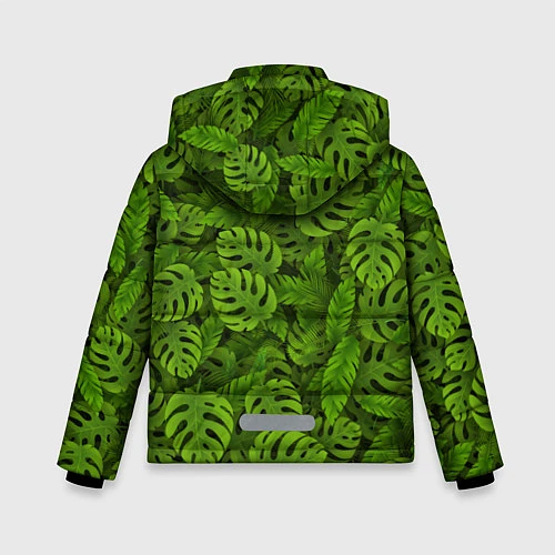 Зимняя куртка для мальчика Тропические листья / 3D-Красный – фото 2