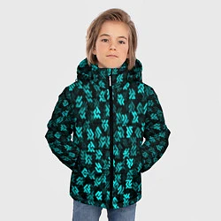 Куртка зимняя для мальчика Инопланетная письменность, цвет: 3D-черный — фото 2