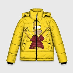 Куртка зимняя для мальчика Гомер-болельщик, цвет: 3D-светло-серый