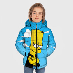 Куртка зимняя для мальчика Задумчивый Барт, цвет: 3D-красный — фото 2