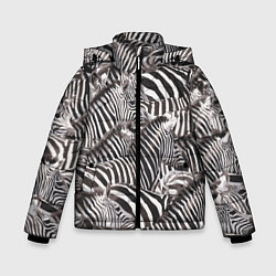 Куртка зимняя для мальчика Стая зебр, цвет: 3D-черный