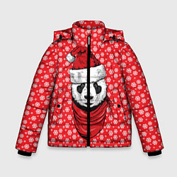 Куртка зимняя для мальчика Панда Клаус, цвет: 3D-красный