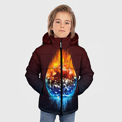 Куртка зимняя для мальчика Огонь против воды, цвет: 3D-черный — фото 2